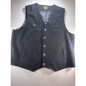 Wyoming Traders Buckaroo  Men's Wool Vest XXL Charcoal Western Ranch Wear Cowboy